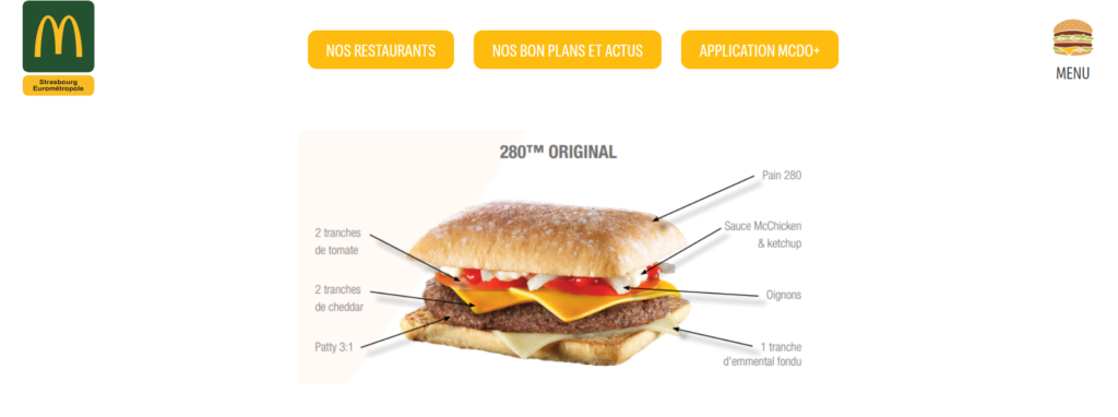 Prix menu 280 mcDo