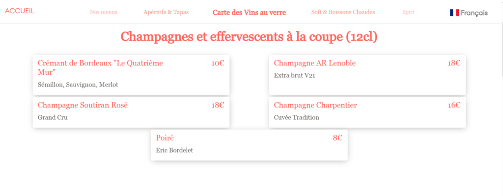 Cartes vins Quatrieme Mur