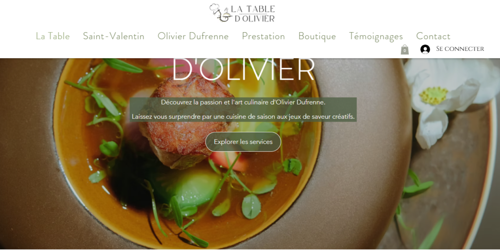 La table d'Olivier, prix et menu