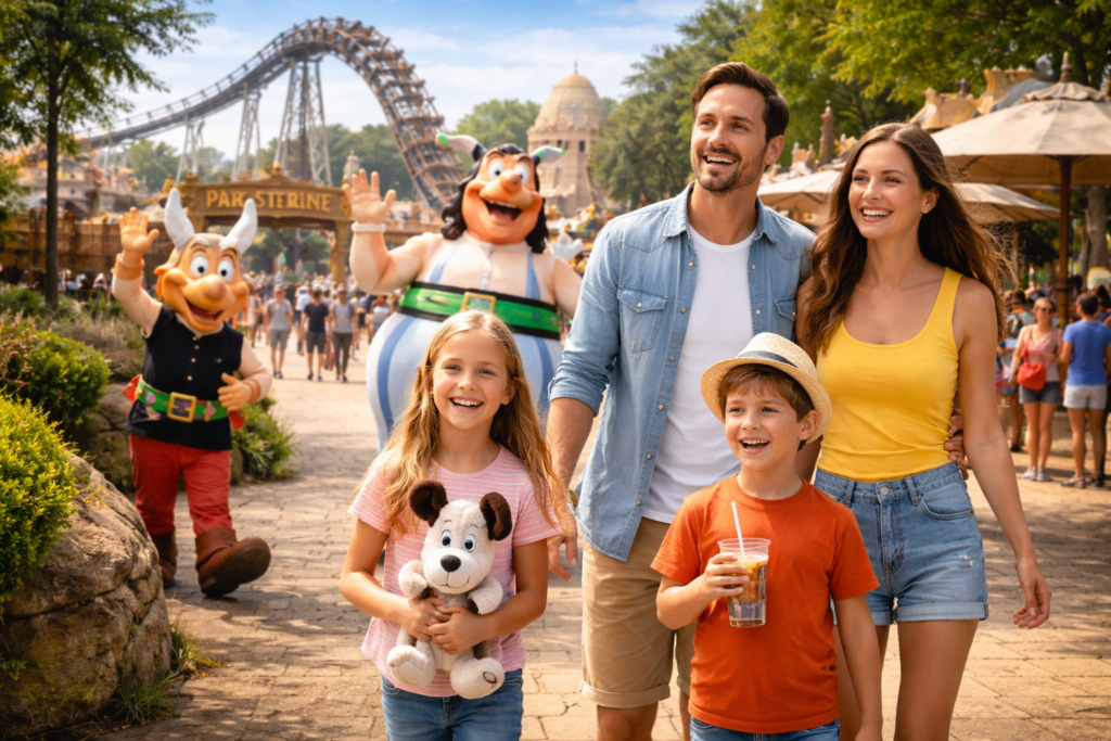 Une famille au Parc Astérix