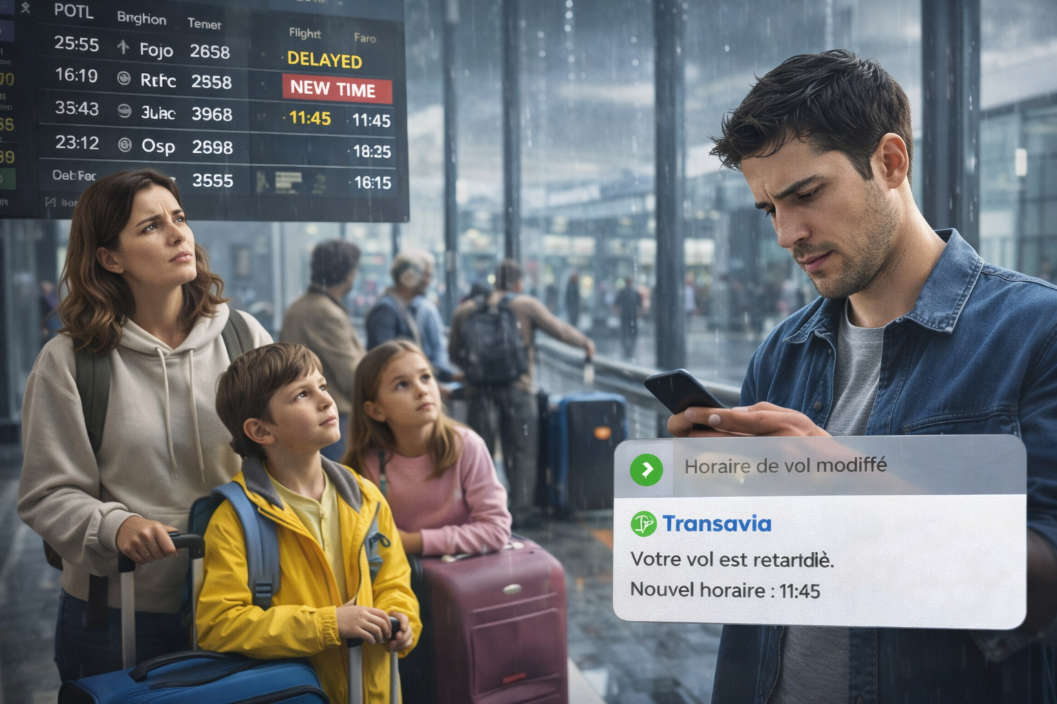 Retard de vol à l'aéroport