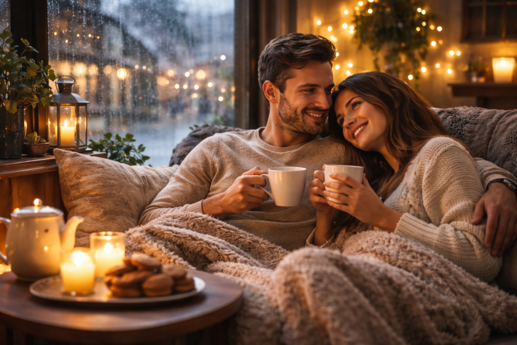 Couple dans un espace cocooning