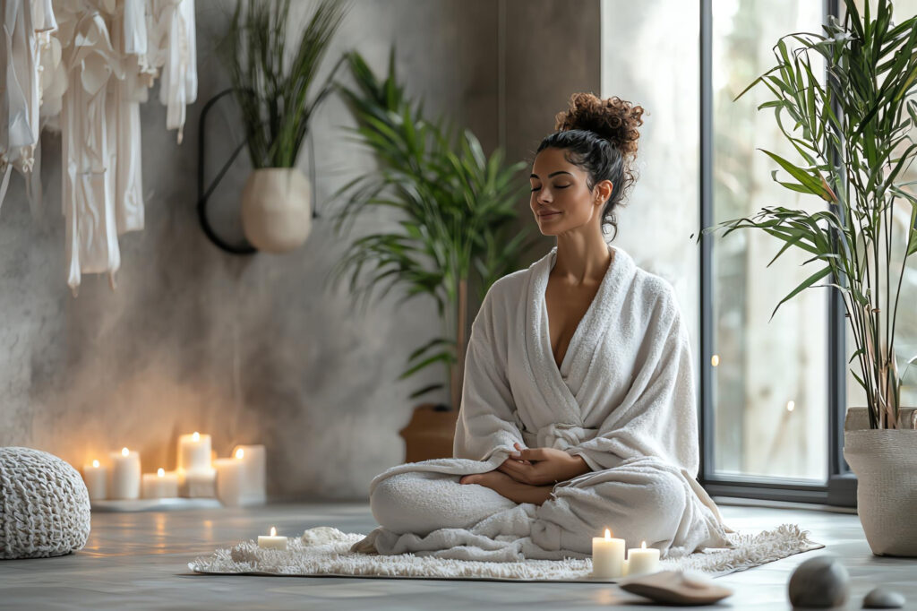 Une femme dans un espace bien-être