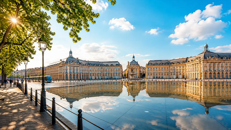 Beau paysage de Bordeaux quand il pleut