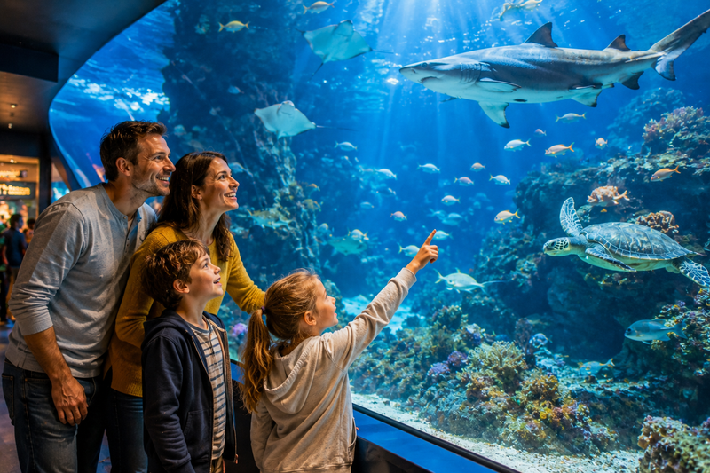 Une famille à l'aquarium La Rochelle