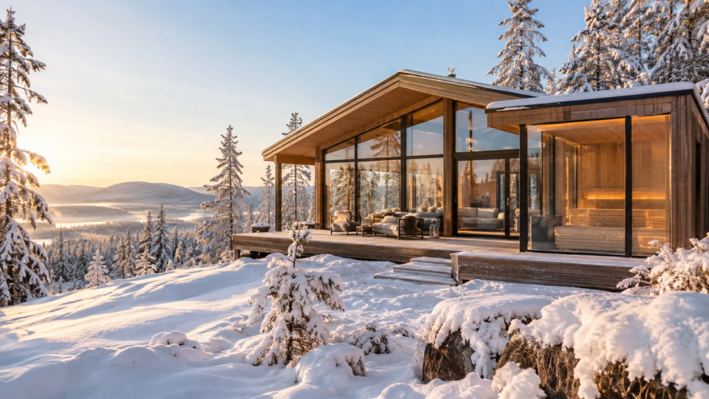 Villa de luxe en Laponie avec sauna privé : découvrir le luxe discret nordique