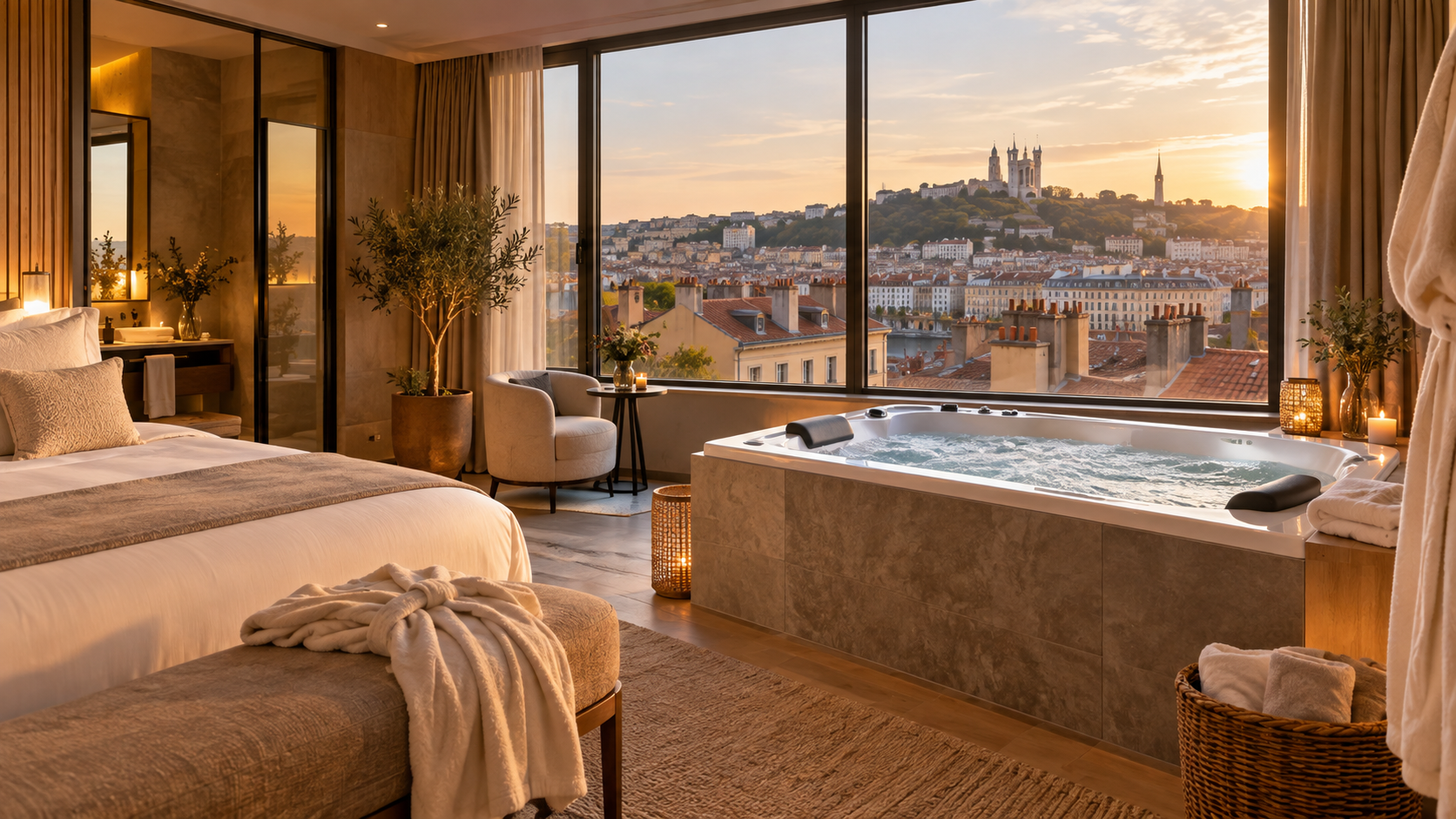 Une chambre avec spa privatif à Lyon