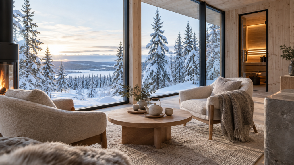 Villa de luxe en Laponie avec sauna privé : découvrir le luxe discret nordique